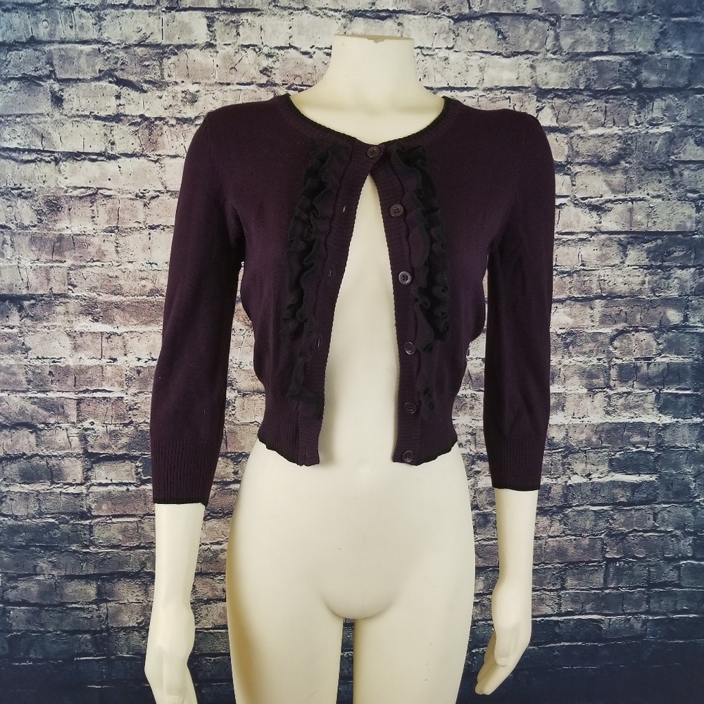 Cozy Button Down Ruffled Cardigan